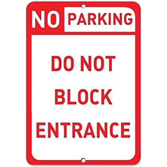 Warning Sign No Parking Do Not Block Entrance Parking Sign Business Sign 12X8 Inches Metal Tin Sign