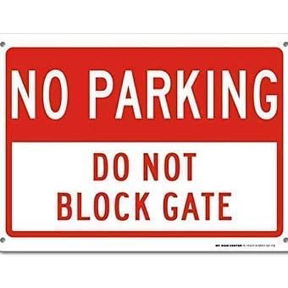 Warning Sign No Parking Do Not Block Gate Sign Business Sign 12X8 Inches Aluminum Metal Tin Sign