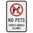 thumbnail image 1 of Warning Sign No Pets Service Animals Allowed with Graphic, Black/Red on White Sign Business Sign 12X8 Inches Aluminum Metal Tin Sign, 1 of 4