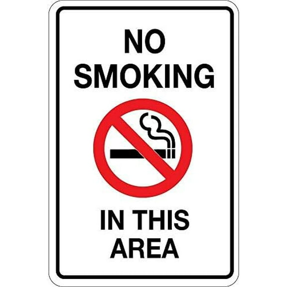 Warning Sign No Smoking in This Area Sign Business Sign 12X8 Inches Metal Tin Sign