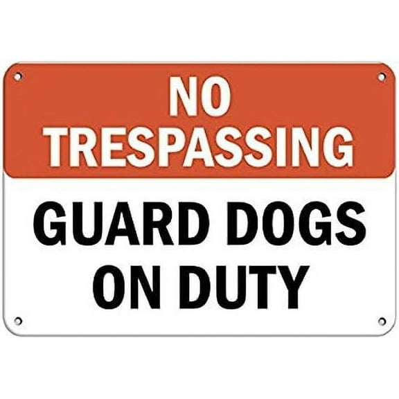 Warning Sign No Trespassing Guard Dogs On Duty Pet Animal Sign Business Sign 12X8 Inches Aluminum Metal Tin Sign