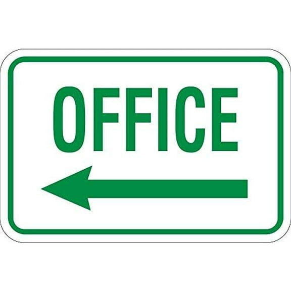 Warning Sign Office Sign with Left Arrow Green Sign Business Sign 12X8 Inches Aluminum Metal Tin Sign