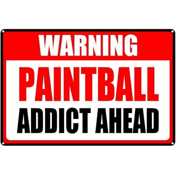 Warning Sign, Paintball Signs, Addict Ahead Aluminum Tin Outdoor Sign,Garage,Man Cave,Bedroom Wall Decor Gift 12X8 Inch