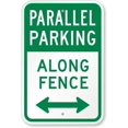 thumbnail image 1 of Warning Sign Parallel Parking - Along Fence (with Bidirectional Arrow) Sign Business Sign 12X8 Inches Metal Tin Sign, 1 of 4