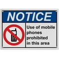 thumbnail image 1 of Warning Sign: Phone Rules Use of Mobile Phones Prohibited in This Area, for Workplace Industrial, Ideal for Quiet Zones Labs 12x8 Inch, 1 of 4