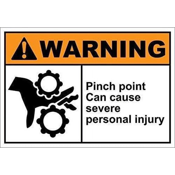 Warning Sign Pinch Point Can Cause Severe Personal Sign Business Sign 12X8 Inches Metal Tin Sign