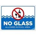 thumbnail image 1 of Warning Sign,Pool Rules Sign,No Glass Allowed in Pool Area Sign Pool Safety Sign 8"X12" Metal Aluminum Sign, 1 of 5