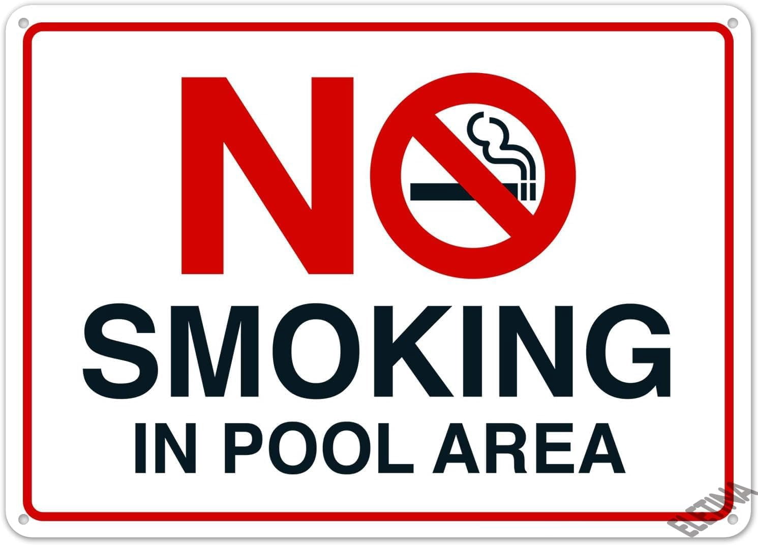 Warning Sign,Pool Rules Sign,No Smoking in Pool Area Sign Pool Safety ...