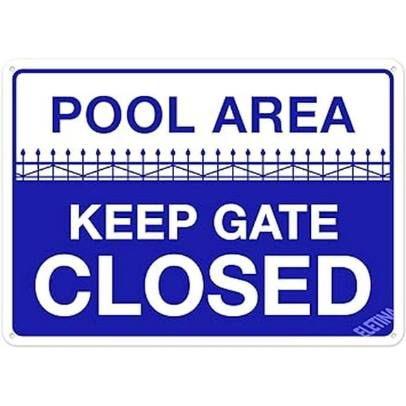 Warning Sign,Pool Rules Sign,Pool Area Keep Gate Closed Sign Pool Safety Sign 8"X12" Metal Aluminum Sign