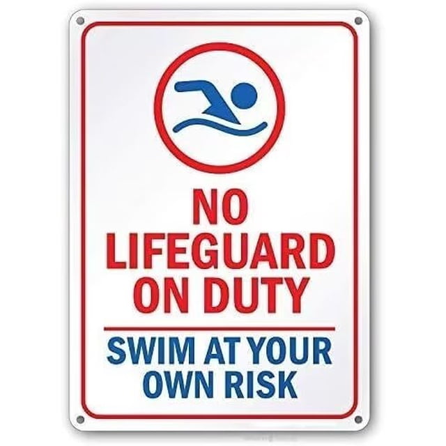 Empty Pool Warning Sign Warning Sign,Pool Rules Sign,Pool Safety Sign No Lifeguard On Duty Sign ...