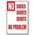 thumbnail image 1 of Warning Sign,Pool Rules Sign,Pool Safety Sign No Shoes Shirts Skirts No Problem Pool Sign 8"X12" Metal Aluminum Sign, 1 of 5