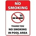 thumbnail image 1 of Warning Sign,Pool Rules Sign,Pool Safety Sign No Smoking Thank You No Smoking in Pool Area Activity Sign 8"X12" Metal Aluminum Sign, 1 of 5