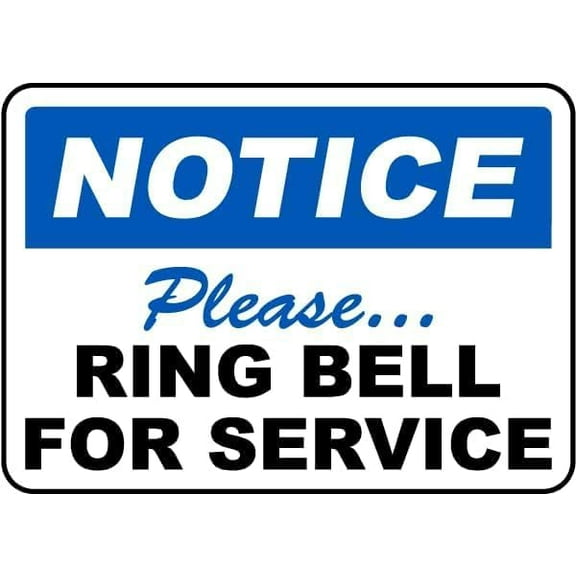 Warning Sign,Pool Rules Sign,Pool Safety Sign Notice Please... Ring Bell For Service Metal Tin Sign 8"X12" Metal Aluminum Sign