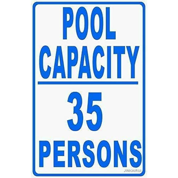 Warning Sign,Pool Rules Sign,Pool Safety Sign Pool Capacity 35 Persons Sign 8"X12" Metal Aluminum Sign