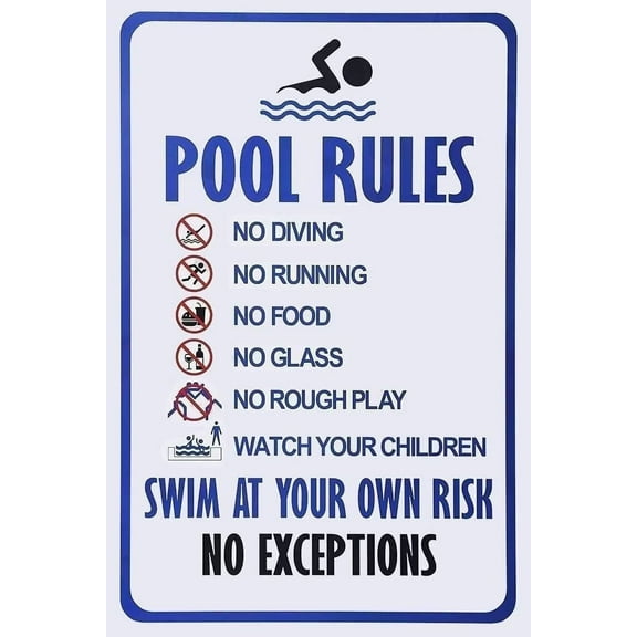 Warning Sign,Pool Rules Sign,Pool Safety Sign Pool Closed for Maintenance Swimming Sign 8"X12" Metal Aluminum Sign