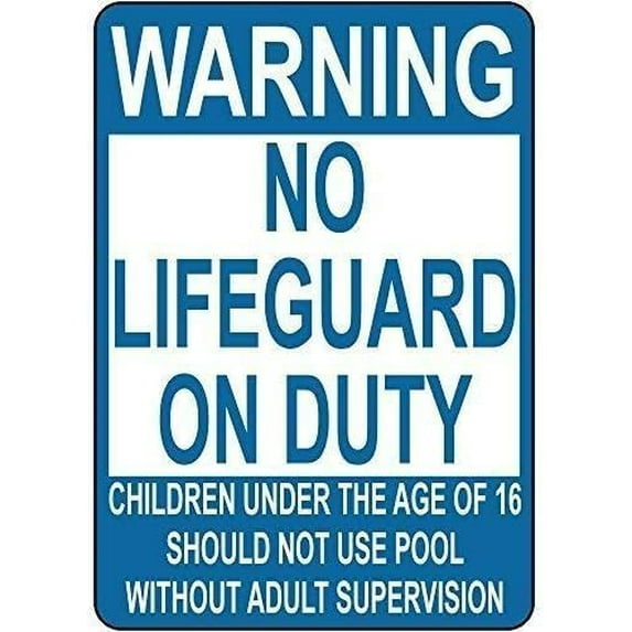 Warning Sign,Pool Rules Sign,Pool Safety Sign Warning No Lifeguard On Duty Children Not Use Pool Sign 8"X12" Metal Sign