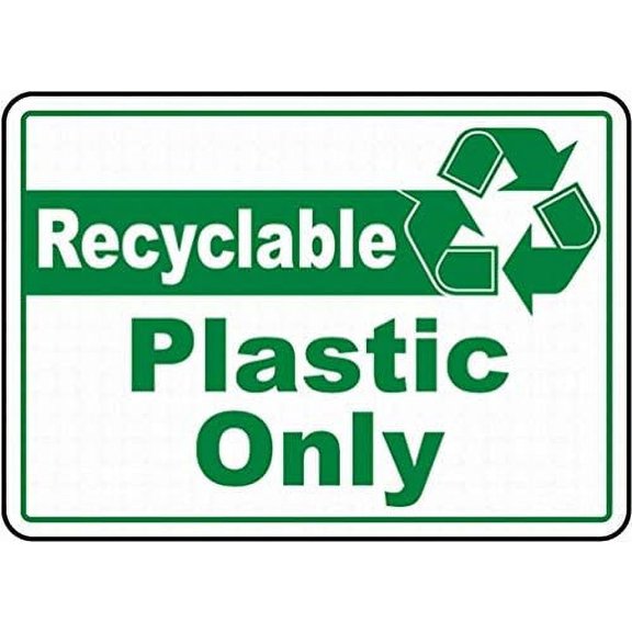 Warning Sign Recyclable Plastic Only Label Sign Business Sign 12X8 Inches Aluminum Metal Tin Sign