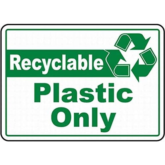 Warning Sign Recyclable Plastic Only Label Sign Business Sign 12X8 Inches Metal Tin Sign