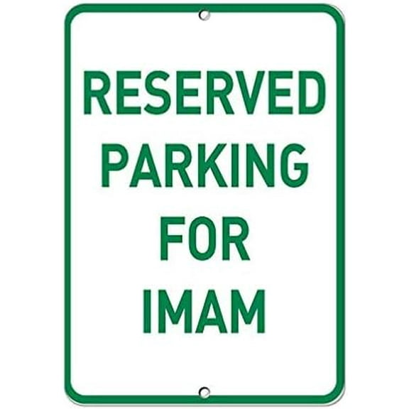 Warning Sign Reserved Parking for Imam Parking Sign Business Sign 12X8 Inches Metal Tin Sign