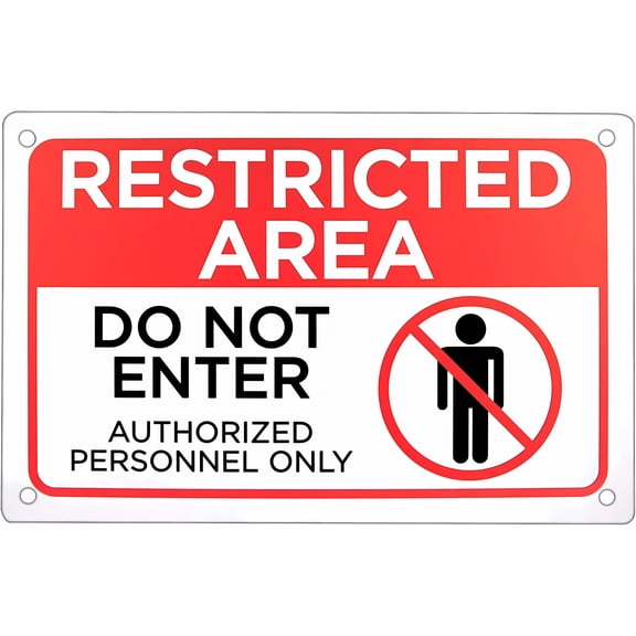 Warning Sign Restricted Area – Do Not Enter - 8"x12" Aluminum Rust-Proof Hazard Sign for Businesses, Offices, Restricted Zones