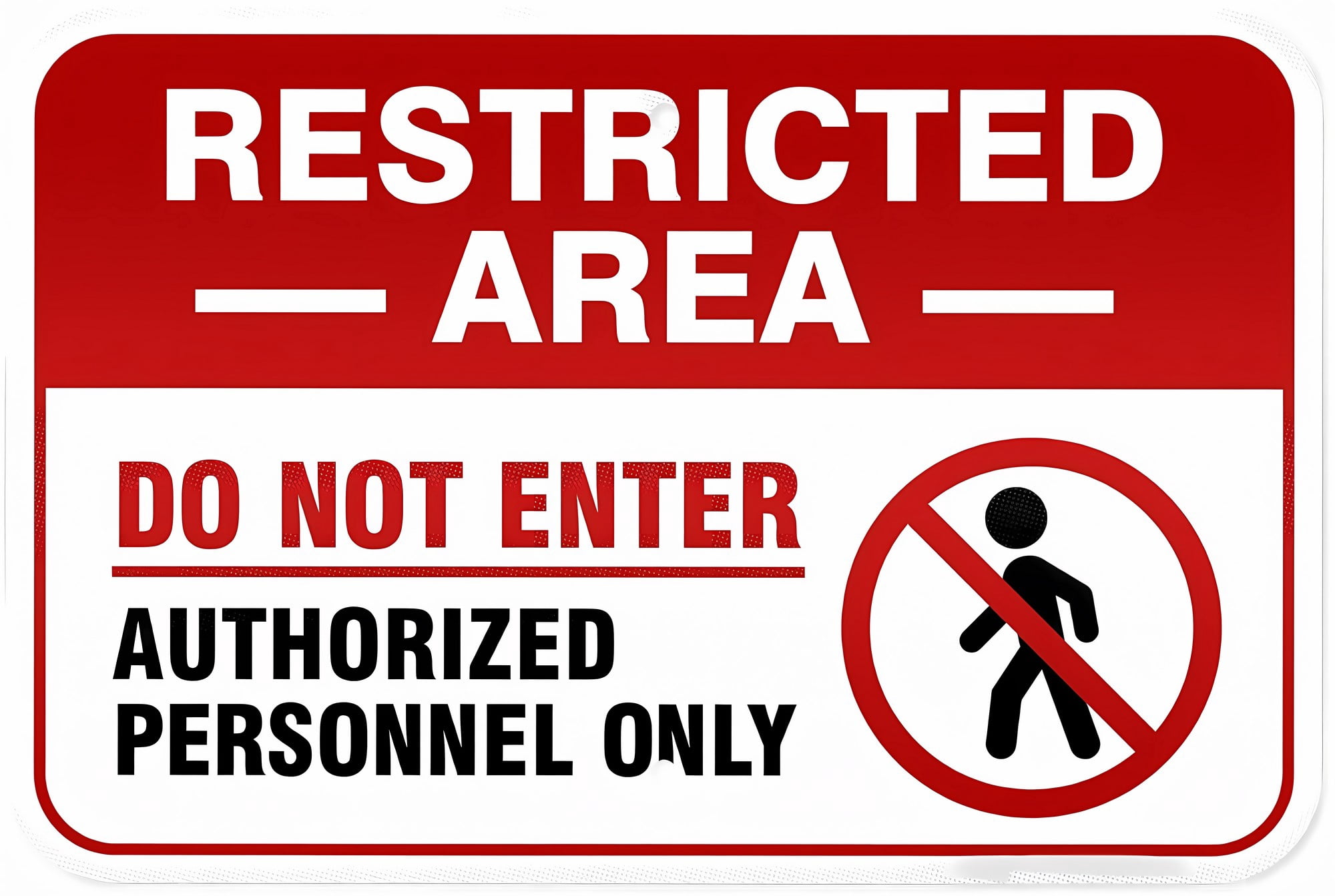 Warning Sign - Restricted Area Do Not Enter Authorized Personnel Only ...