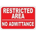 thumbnail image 1 of Warning Sign Restricted Area No Admittance Sign Business Sign 12X8 Inches Aluminum Metal Tin Sign, 1 of 4