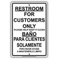 thumbnail image 1 of Warning Sign Restroom for Customers Only Please Help Keep It Clean Sign Business Sign 12X8 Inches Metal Tin Sign, 1 of 4
