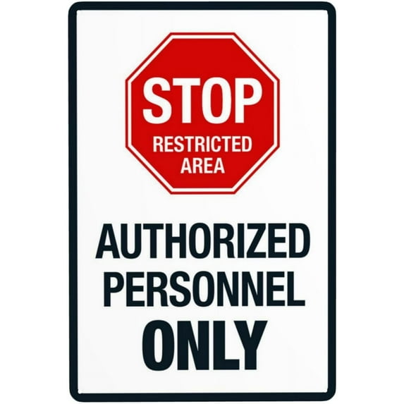 Warning Sign Retro Aluminum Sign Metal Tin Sign, School Zone Registered Visitors And Authorized Persons Only Sign, Vintage Style Property Signs Wall Decor Art 8 X 12 Inches