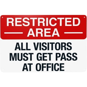 Warning Sign Retro Aluminum Sign Metal Tin Sign, All Visitors Must Be Escorted In This Facility Sign Authorized Personnel Only Signs, Vintage Style Property Signs Wall Decor Art 12 X 8 Inches