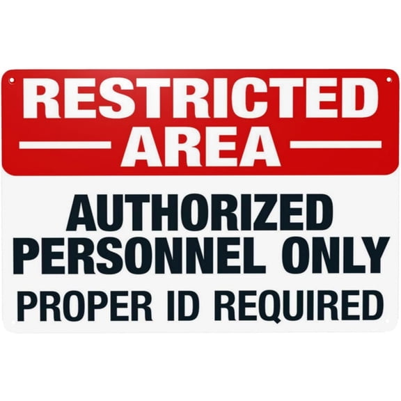 Warning Sign Retro Aluminum Sign Metal Tin Sign, All Visitors Must Be Escorted In This Facility Sign Authorized Personnel Only Signs, Vintage Style Property Signs Wall Decor Art 12 X 8 Inches