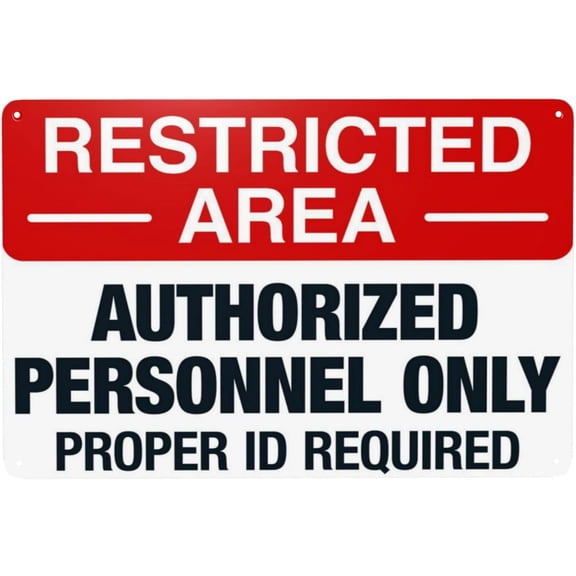 Warning Sign Retro Aluminum Sign Metal Tin Sign, All Visitors Must Be Escorted In This Facility Sign Authorized Personnel Only Signs, Vintage Style Property Signs Wall Decor Art 12 X 8 Inches