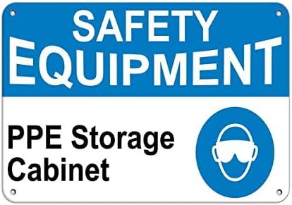 Warning Sign Safety Equipment PPE Storage Cabinet Warehouse Signs Sign ...