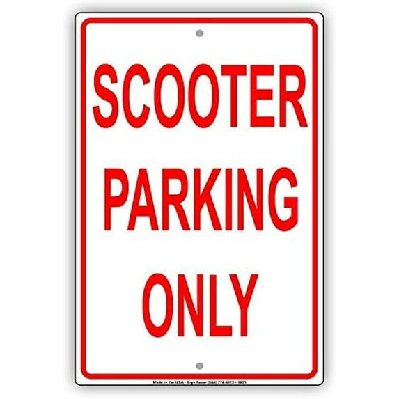 Warning Sign Scooter Parking Only Reserved Alert Sign Business Sign 12X8 Inches Metal Tin Sign