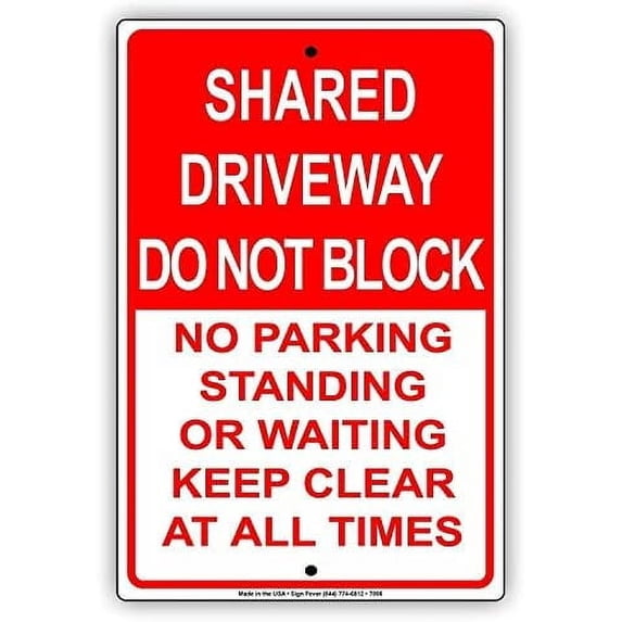 Warning Sign Sha Driveway Do Not Block No Parking Sign Business Sign 12X8 Inches Metal Tin Sign