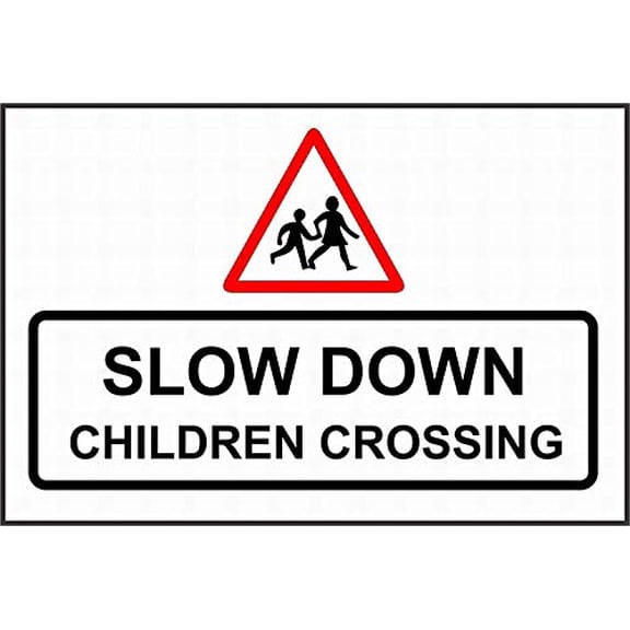 Warning Sign Slow Down Children Crossing Sign Road Sign Business Metal Sign Size: 12 x 16 inch