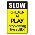 thumbnail image 1 of Warning Sign Slow Down - Kids Pets at Play Graphic, Black on Yellow Road Sign Business Sign 8X12 Inches Aluminum Metal Tin Sign, 1 of 5