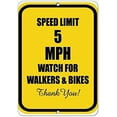 thumbnail image 1 of Warning Sign Speed Limit 5 Mph Watch for Walkers & Bikes Thank You! Sign Business Sign 12X8 Inches Metal Tin Sign, 1 of 4