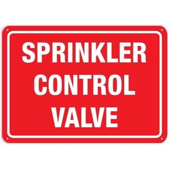Warning Sign - Sprinkler Control Valve, Rust Free Aluminum Sturdy Metal Sign, Easy to Read, for Home, Farm, Yard, 12x8 inch