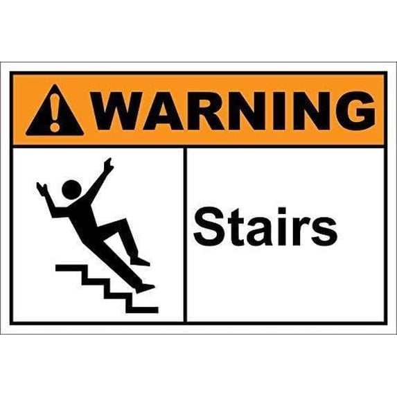 Warning Sign Stairs Warning Sign Business Sign 12X8 Inches Aluminum Metal Tin Sign