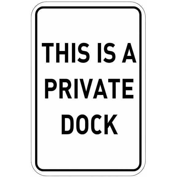 Warning Sign This is A Private Dock Aluminum Metal Tin Sign - 8"x12", Business Decor for Marina Zones, Outdoor/Indoor