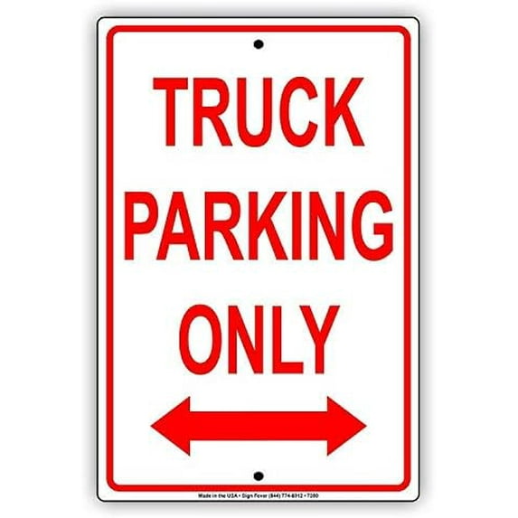 Warning Sign Truck Parking Only Sign Business Sign 12X8 Inches Aluminum Metal Tin Sign