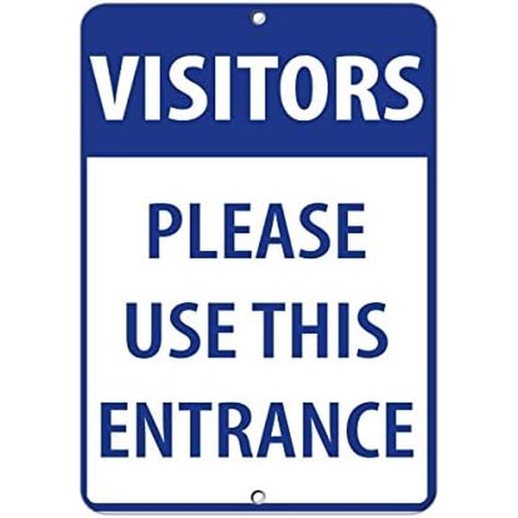 Warning Sign Visitors Please Use This Entrance Security Sign Business Sign 12X8 Inches Metal Tin Sign