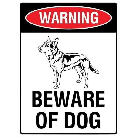 Warning Sign - Warning Beware of Dog Blue Heeler, Aluminum Metal Tin Sign, for Safeguard Restriction Zones, Yards, 12x8 inch