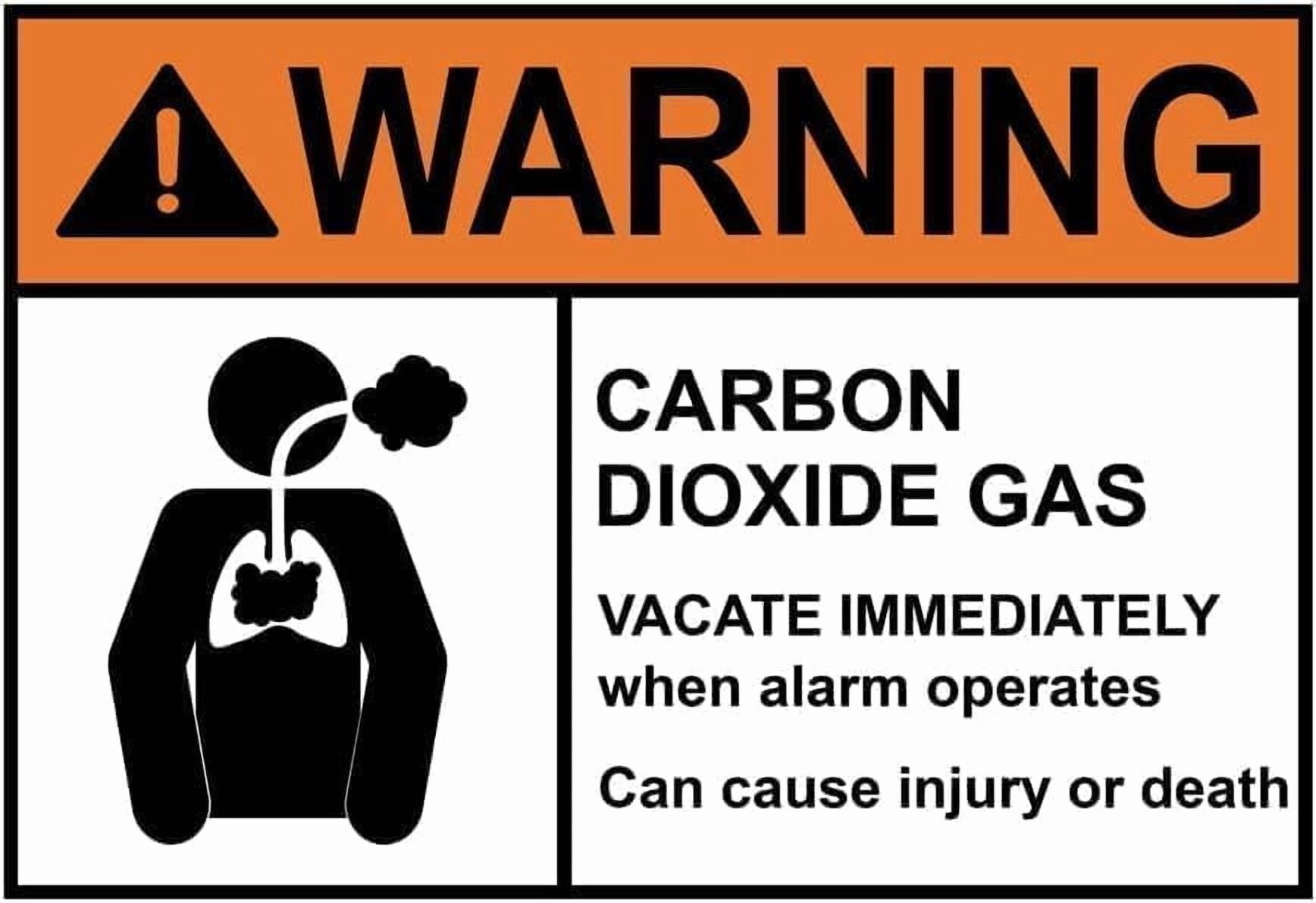 Warning Sign - Warning Carbon Dioxide Gas Vacate Immediately When Alarm ...