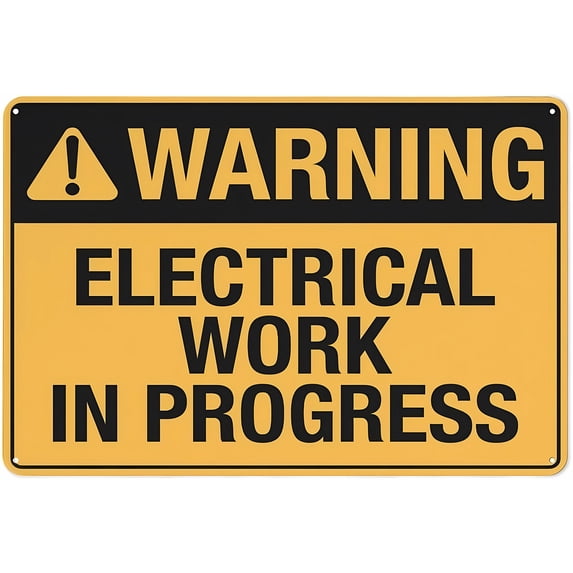 Warning Sign - Warning Electrical Work in Progress, 8"x12" Aluminum ...