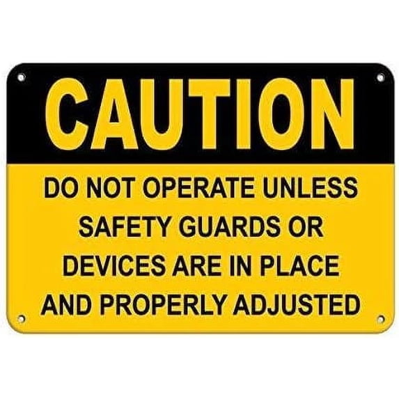 Warning Sign Warning Operate Machines with Guard Only Sign Business ...