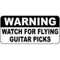 thumbnail image 1 of Warning Sign Warning Watch for Flying Guitar Picks Sign Business Sign 12X8 Inches Metal Tin Sign, 1 of 4