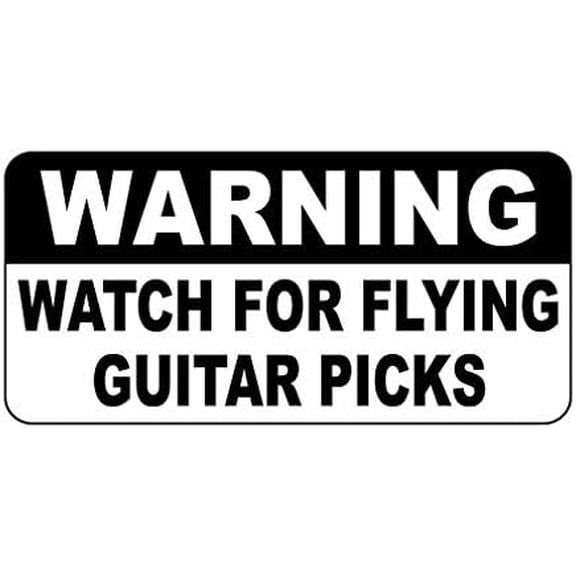 Warning Sign Warning Watch for Flying Guitar Picks Sign Business Sign 12X8 Inches Metal Tin Sign