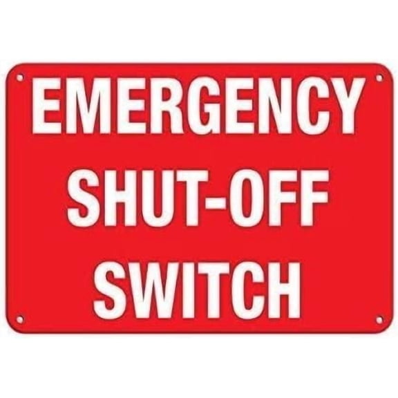 Warning Sign for Outdoors Emergency Shut-Off Switch Hazard Sign Hazard Labels Sign Business Sign 12X8 Inches Aluminum Metal Tin Sign