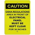 thumbnail image 1 of Warning Sign in Front of Electrical Panel Clear for 36 Inches Sign Business Sign 12X8 Inches Metal Tin Sign, 1 of 4